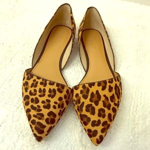 J Crew leopard flats, worn once!